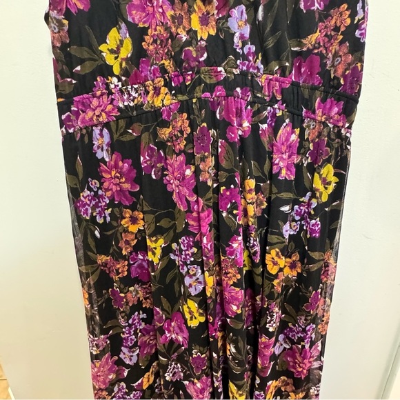 Addition Elle Floral Ruffled Mesh Midi Dress Size 2x - Picture 13 of 16